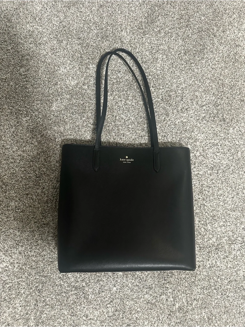 kate spade Black Leather Tote with Dual Shoulder Straps